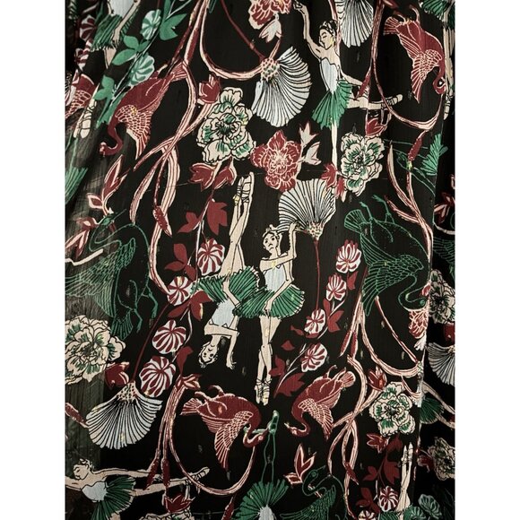 Modcloth Midi Dress Size Medium M Tie Waist Opening Night at the Ballet Dress - Picture 9 of 13